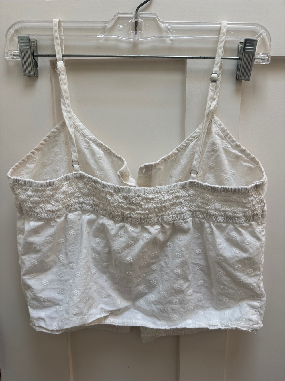 Brandy Melville White Floral Button Front Tank - Picture 2 of 5